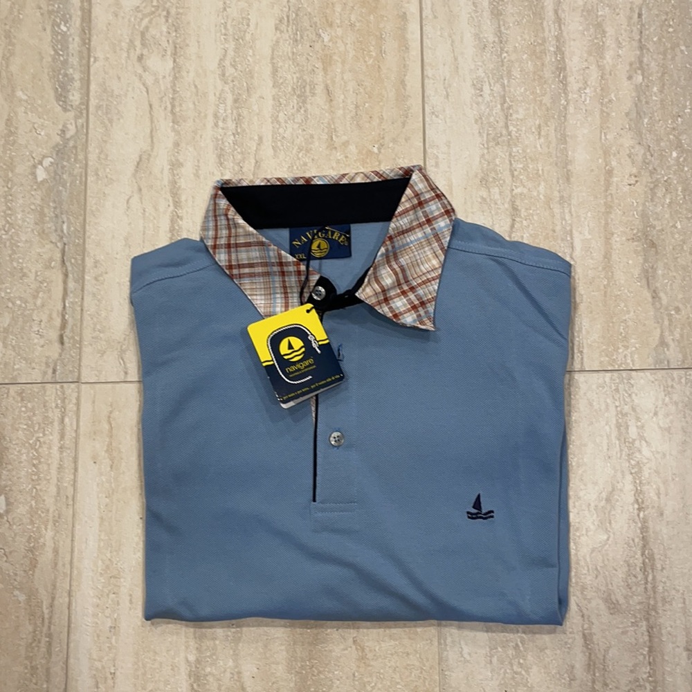 NWT Navigare Men’s Light Blue Polo- XXL